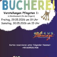 „Eingeschlossen in der Bücherei“ – das Pfingstcamp 1 lädt zu Vorstellungen in Kleinheubach ein.